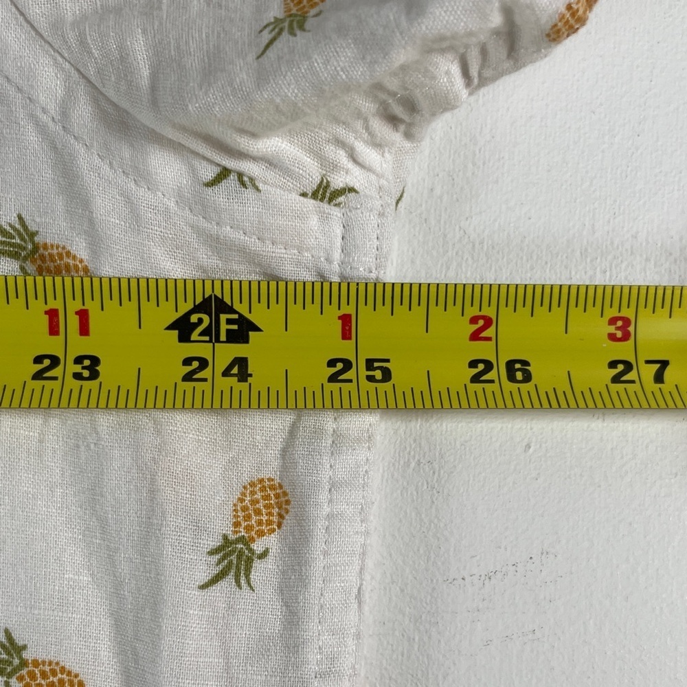 Banana Republic White Pineapple Linen Blend Slim Fit Long Sleeve Men's Shirt L - Picture 5 of 10